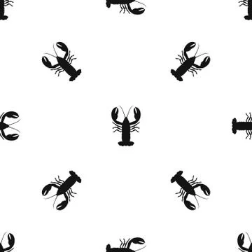 Crayfish pattern seamless black イラスト素材