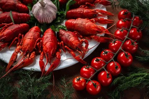 Crayfish on a plate Foto stock