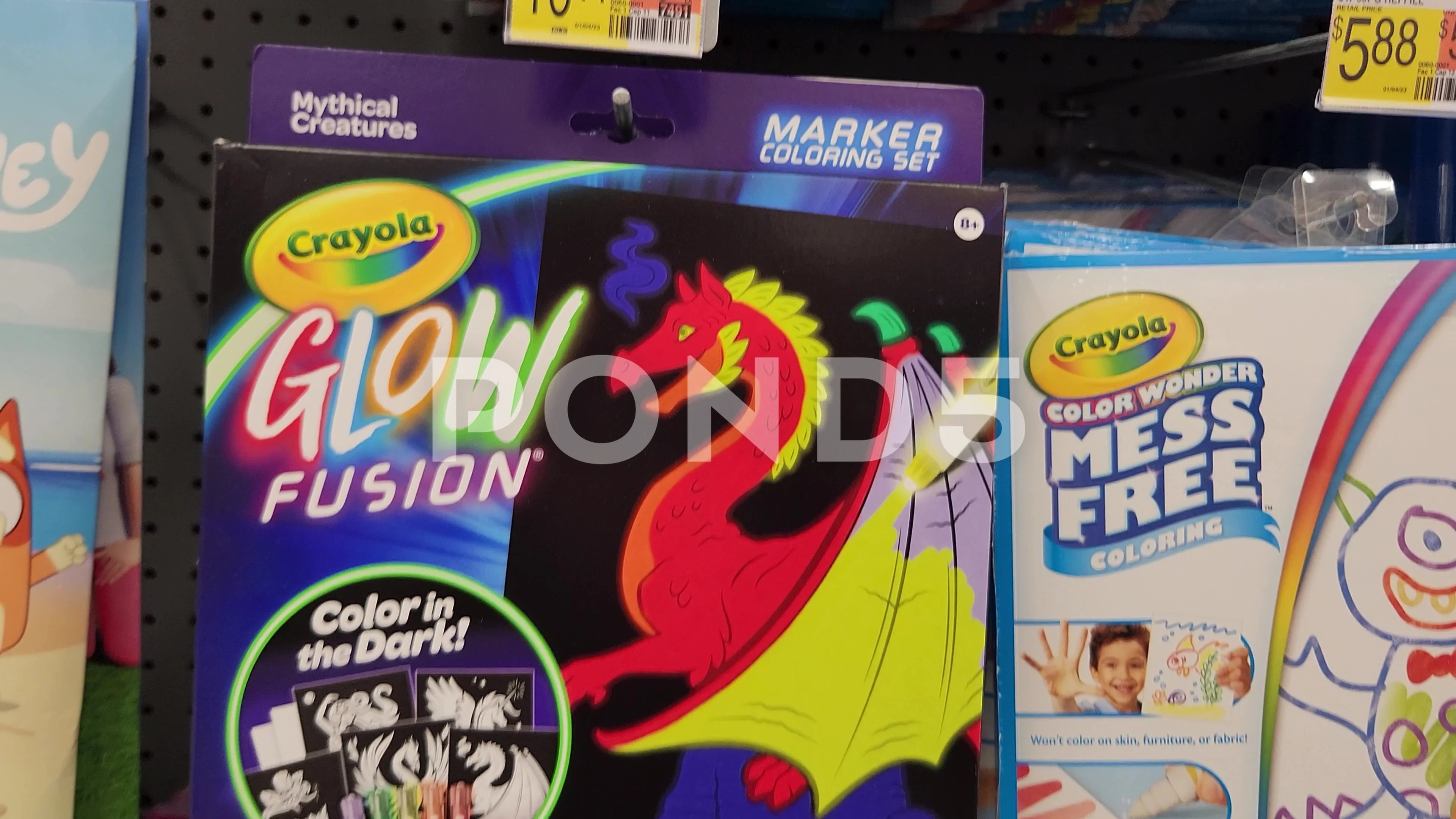 Crayola Glow Fusion Mythical Creatures Glow in The Dark Coloring Set Each