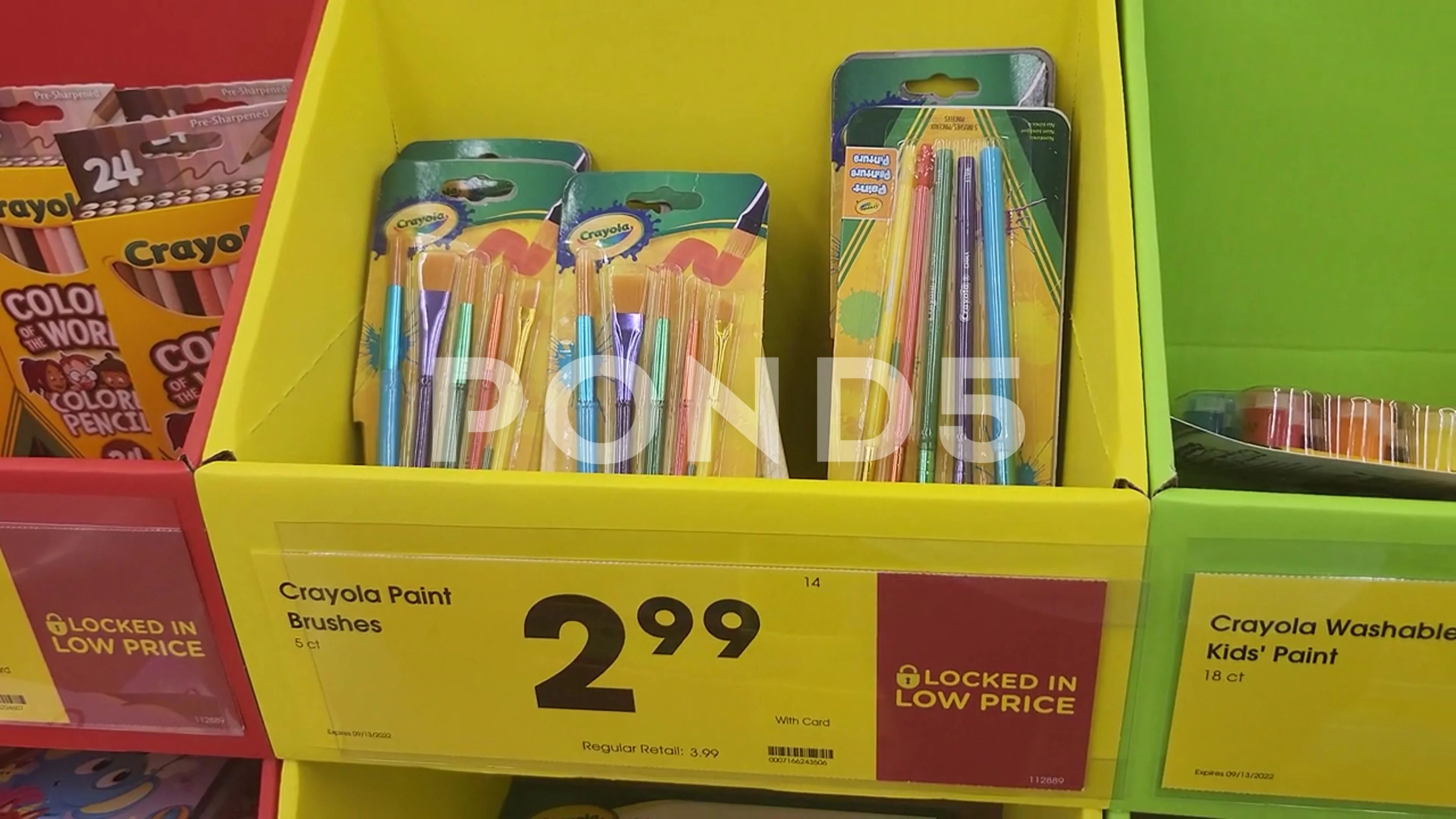 Crayola Paint Brushes Retailer, Stock Video