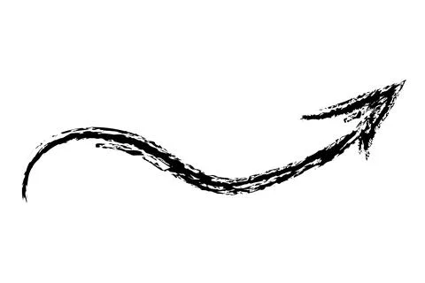 Crayon arrows, black simple hand draw doodle sketch Stock Illustration