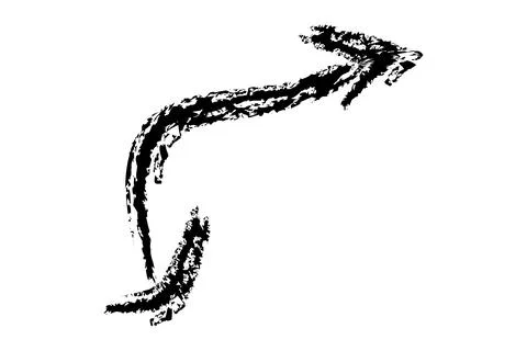Crayon arrows, black simple hand draw doodle sketch Stock Illustration