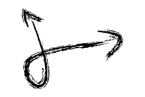 Crayon arrows, black simple hand draw doodle sketch Stock Illustration