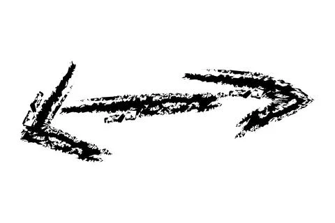 Crayon arrows, black simple hand draw doodle sketch Stock Illustration