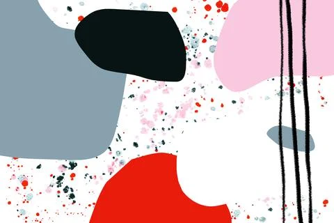 Crayon art background with abstract shapes Stock Illustration
