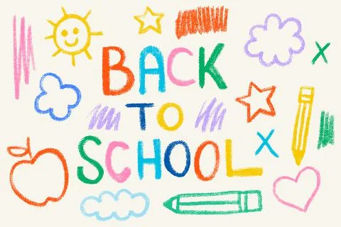 Crayon Back To School Composition Design Stock Illustration