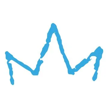 Crayon blue outline crown, scribble king symbol chalk or pencil texture, doodle Stock Illustration