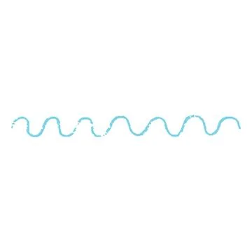 Crayon blue undulating stroke scribble painting, vector underlined, handwriting Illustrazione stock