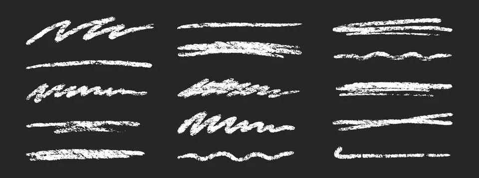 Crayon brush stroke underline. Chalk pen highlight stroke. Vector hand drawn Stock Illustration