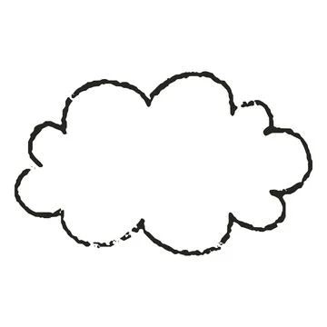 Crayon cloud shape, cartoon text box black silhouette chalk or charcoal texture 스톡 일러스트