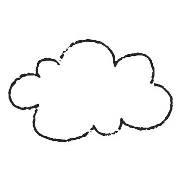 Crayon cloud shape, vector cartoon text box black silhouette chalk or charcoal 스톡 일러스트