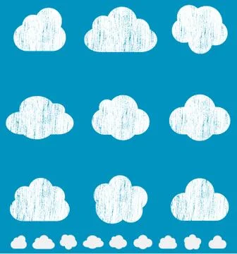 Crayon Clouds Stock Illustration
