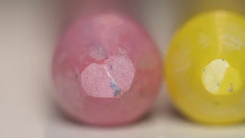 Crayon Colored Pencil aligned macro 4k Video stock 72396119