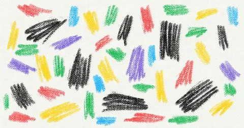 Crayon Colored Scribble Pattern on Paper Stock Illustration