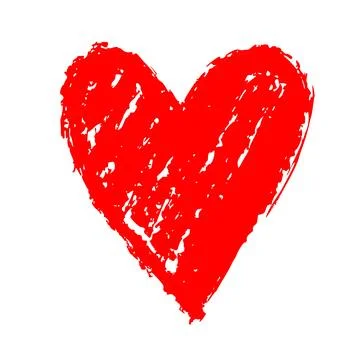 Crayon doodle hearts vector graphic Illustrazione stock