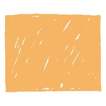 Crayon geometric shape orange pastel color, scribble rectangular figure chalk Stock Illustration