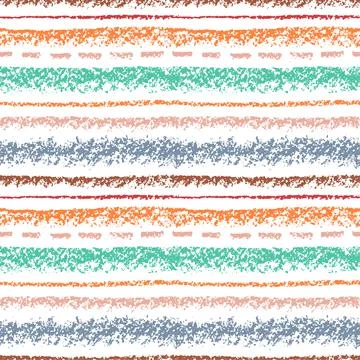 Crayon hand drawing artistic border or seamless stripe pattern Illustrazione stock