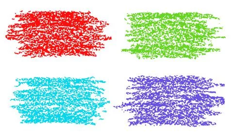 Crayon hand drawn artistic stroke design element set. Stock Illustration