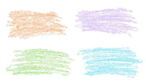 Crayon hand drawn design element, frame, copy space or background set Stock Illustration