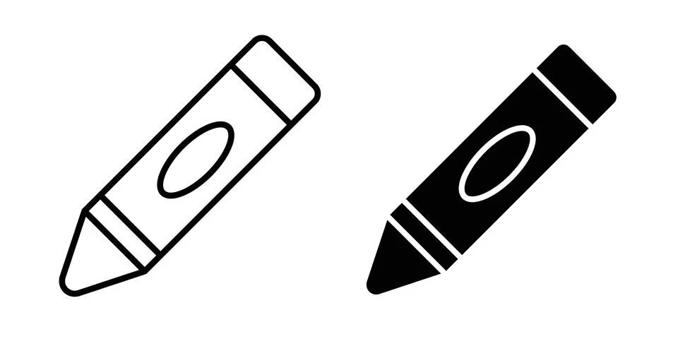 Crayon icon concept. best for web design Stock Illustration