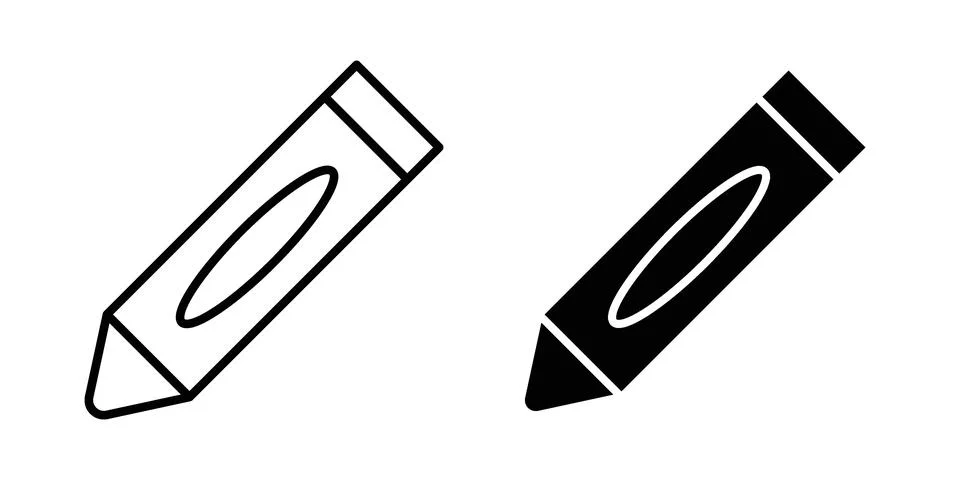 Crayon icon or illustration vector symbols Stock Illustration
