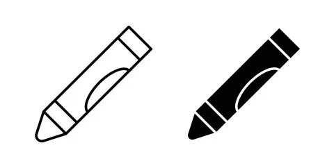 Crayon icon. Style is flat and line symbol イラスト素材