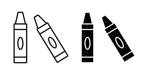 Crayon icon symbol. Flat Vector illustration Stock Illustration