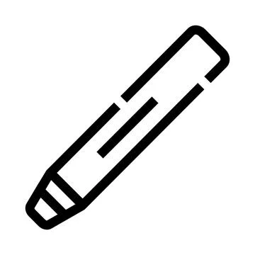Crayon line art icon for creative education and drawing 스톡 일러스트