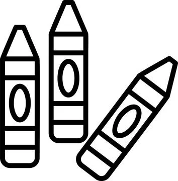 Crayon Line Icon Design Stock Illustration