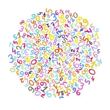Crayon Numbers Over White Background Stock Illustration