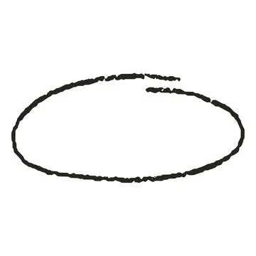 Crayon outline oval vector shape, scribble chalk pencil texture, charcoal Illustrazione stock