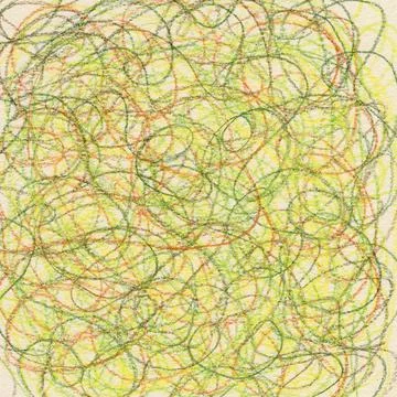Crayon scribble in spring colors hand-drawn crayon circular scribble in gr... Foto stock