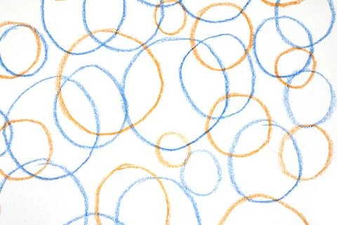Crayon scribble writing circles abstract creative children background Stock Illustration