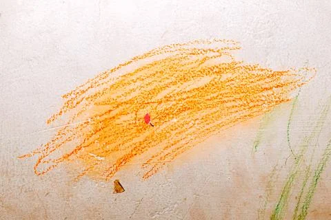 Crayon scribbles on the wall Stock Photos