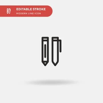 Crayon Simple vector icon. Illustration symbol design template for web mobile Stock Illustration