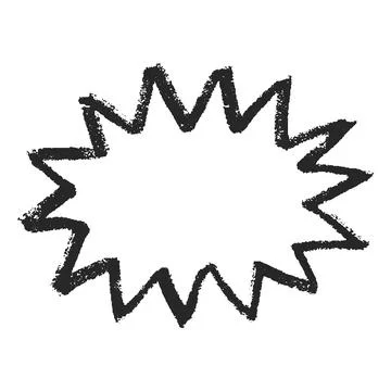 Crayon sketch vector shape with black zigzag outline, graphite chalk pencil Stock Illustration