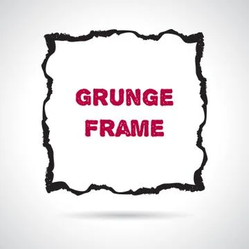 Crayon square frame with shadow Stock Illustration