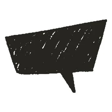 Crayon text box, chat communication frame black chalk texture, speech bubble ink Stock Illustration