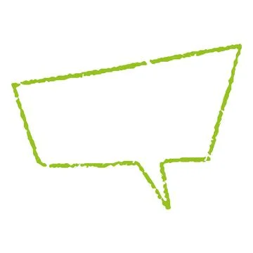 Crayon text box, vector cartoon speech bubble green outline blank, chat Stock Illustration