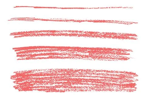 Crayon underline set. Pencil scribble lines pack. Vector hand drawn Illustrazione stock