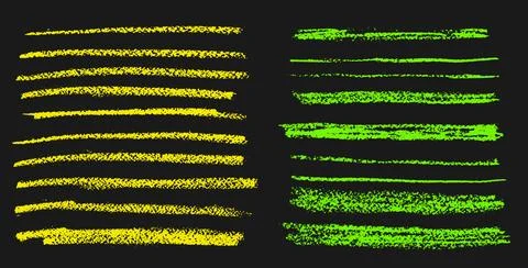 Crayon underline set. Pencil straight scribble lines pack. Vector hand drawn Stock Illustration