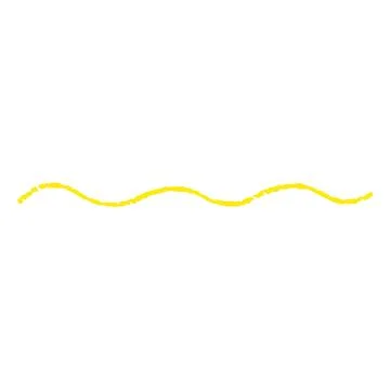 Crayon yellow undulating stroke scribble painting, vector underlined, doodle Stock Illustration