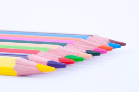 Crayons with assorted colors Stock Photos