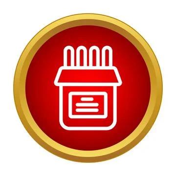 Crayons box icon representing school and art supplies Stock Illustration