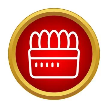 Crayons box outline icon in red circle Stock Illustration