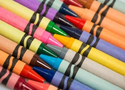 Crayons in diagonal arrangement Stock Photos