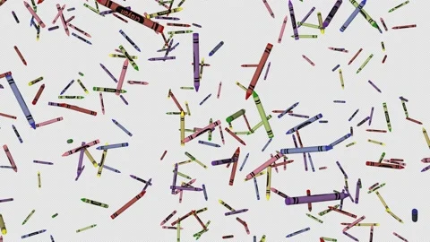 Crayons Falling Loop - Alpha Channel 4K Video stock 156006857