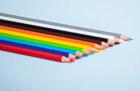 Crayons on the floor Stock Photos