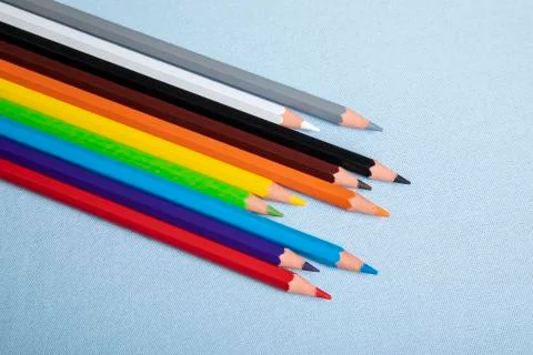 Crayons on the floor Stock Photos