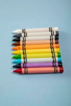 Crayons on the floor Stock Photos